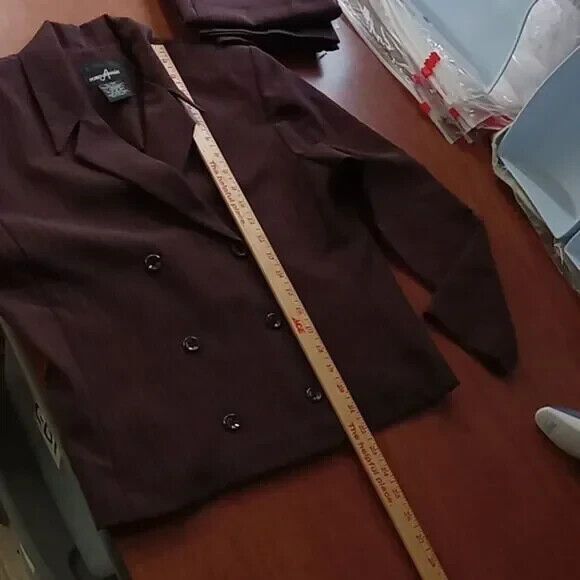 Positive Attitude women's Size 10 wine color pinstripes New pants & blazer - Picture 9 of 16